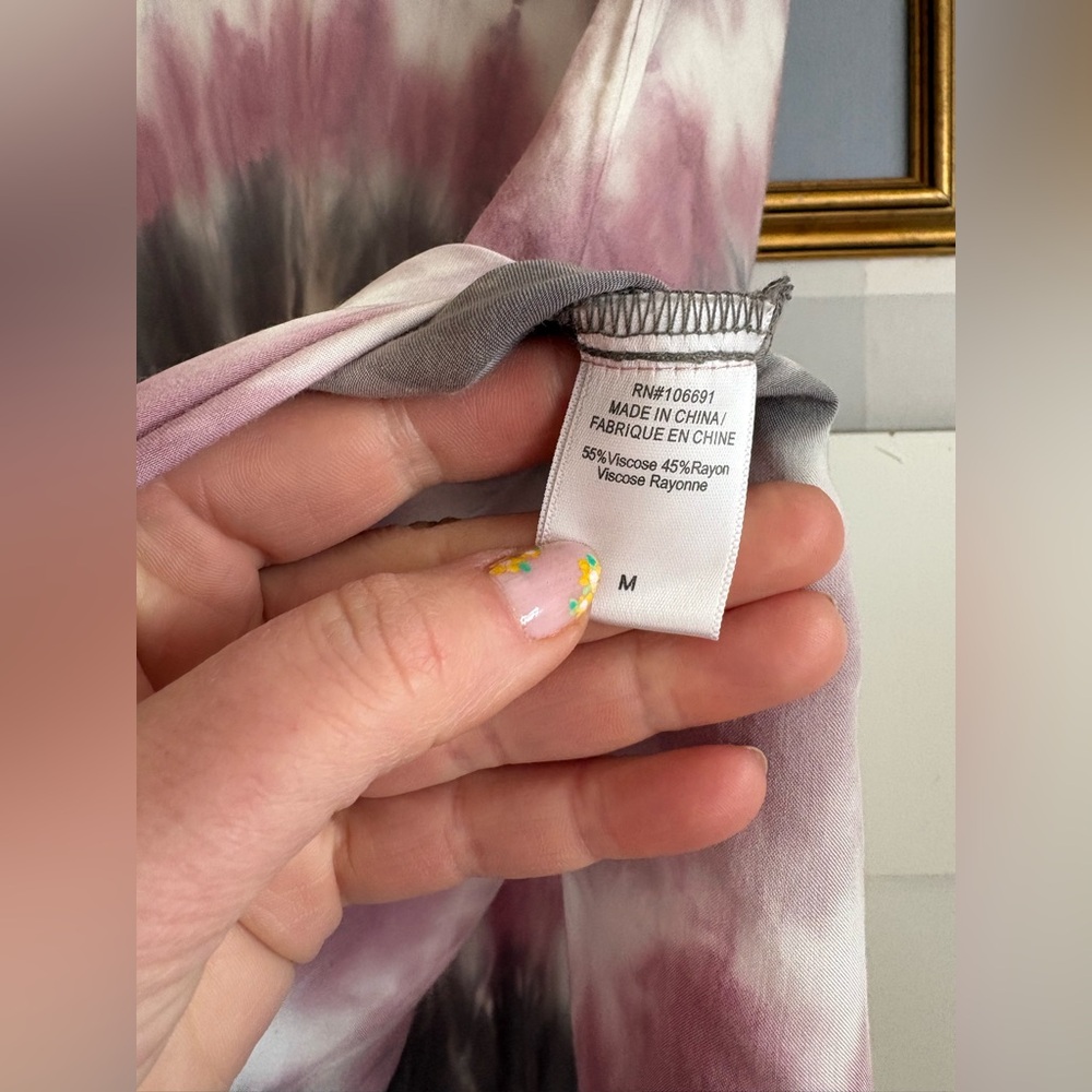 Young Fabulous & Broke Mauve and Charcoal Tie-Dye Midi Skirt - Picture 6 of 6